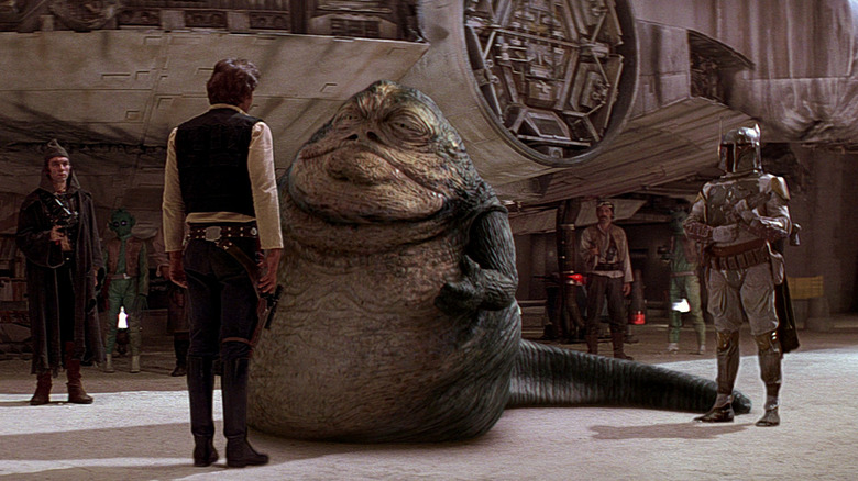 Jabba the Hutt and Han Solo in Star Wars