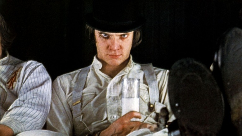 Malcolm McDowell, Warren Clarke, and James Marcus in A Clockwork Orange 