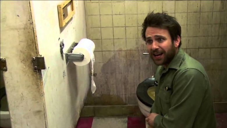 Charlie Day in It's Always Sunny in Philadelphia, bathroom