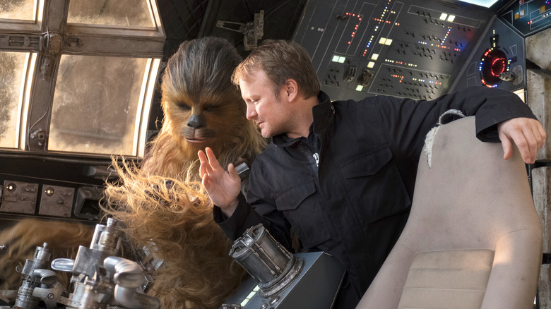 Rian Johnson and Chewbacca