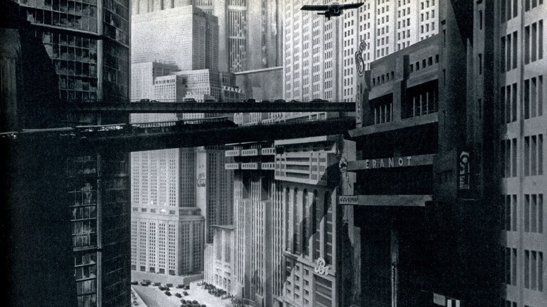 A cityscape from the film Metropolis