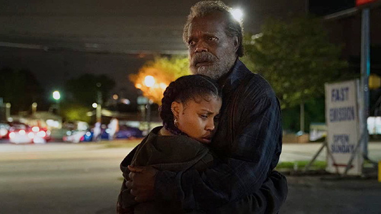 Dominique Fishback and Samuel L Jackson in Last Days of Ptolemy Grey