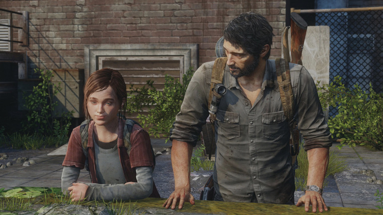 Joel and Ellie bond in The Last of Us video game