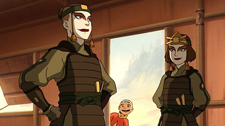 Avatar The Last Airbender Sokka and Suki in Kyoshi Warrior makeup