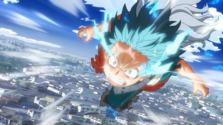 An action scene in My Hero Academia