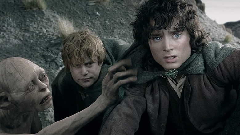 Andy Serkis, Sean Astin, and Elijah Wood in 'The Lord of the Rings: The Two Towers'