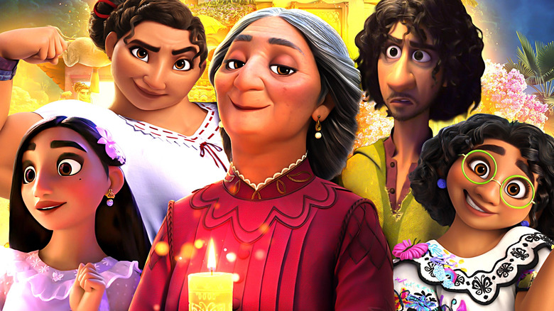 Isabella, Luisa, Abuela, Bruno, and Mirabel Madrigal from Encanto