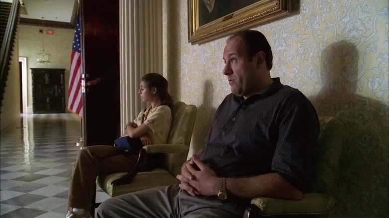 James Gandolfini and Jamie-Lynn Sigler in The Sopranos