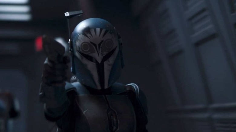 Bo-Katan in her armor in The Mandalorian