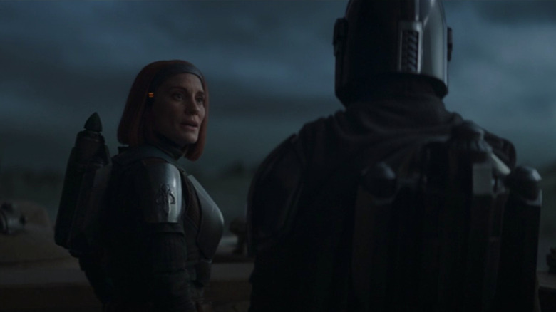 Katee Sackhoff and Pedro Pascal in The Mandalorian season 3