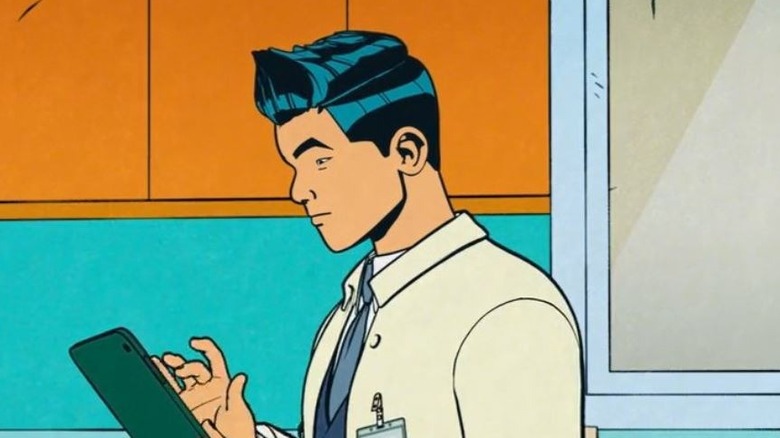 Aleks Le's Amadeus Cho wearing a lab coat on Your Friendly Neighborhood Spider-Man