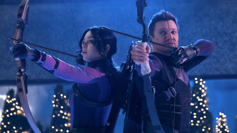 Hailee Steinfeld and Jeremy Renner in "Hawkeye"