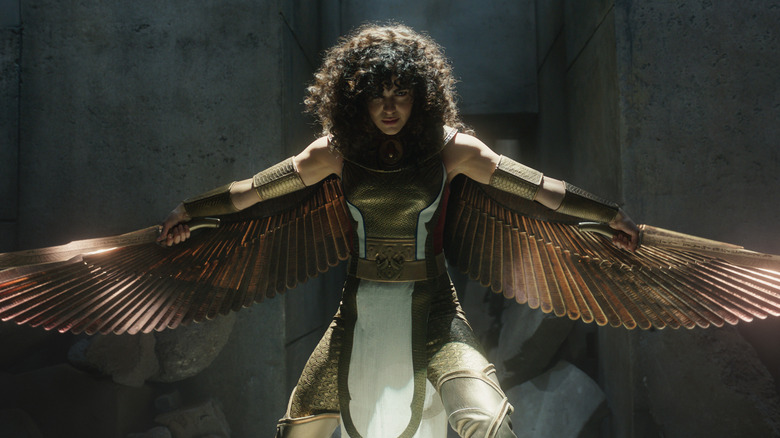 May Calamawy spreading her wings as Scarley Scarab in Moon Knight