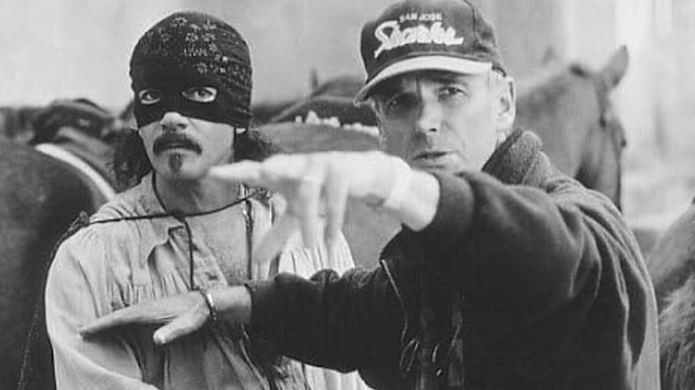 Martin Campbell and Antonio Banderas on the set of The Mask of Zorro