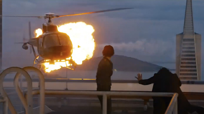 Helicopter exploding