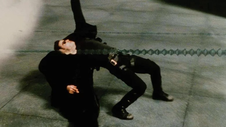 Neo evading bullets in The Matrix