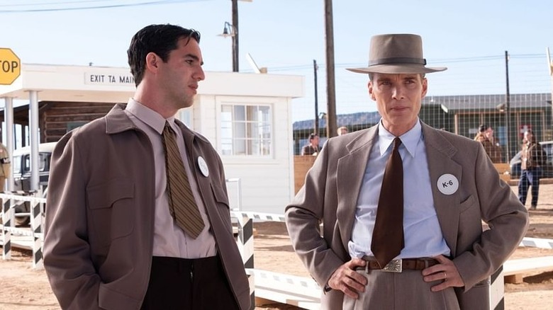 Cillian Murphy and Benny Safdie in Oppenheimer 