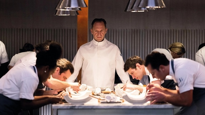 Ralph Fiennes and his crew of chefs in The Menu