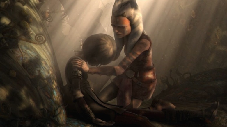 Ahsoka holding Kalifa The Clone Wars