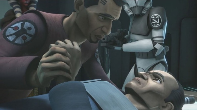 Fives comforts dying Tup The Clone Wars