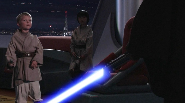 Anakin prepares to kill a child Revenge of the Sith