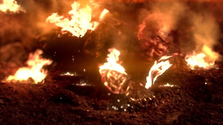 Anakin burns alive in Revenge of the Sith
