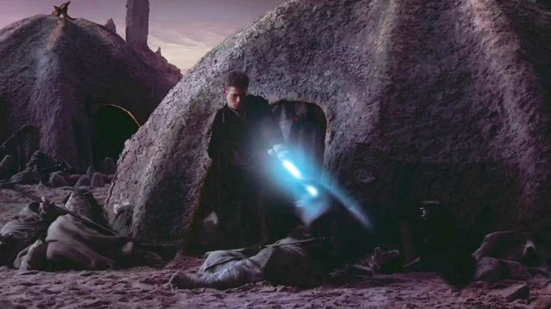 Anakin kills Tuskens in Attack of the Clones