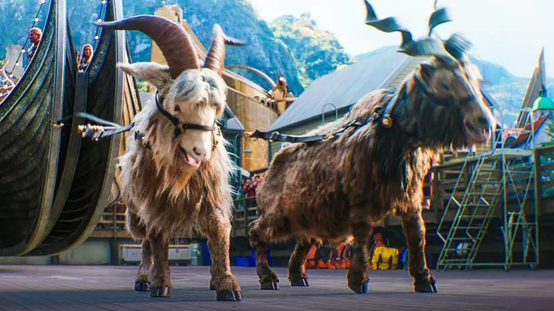 Goats pull Thor's chariot