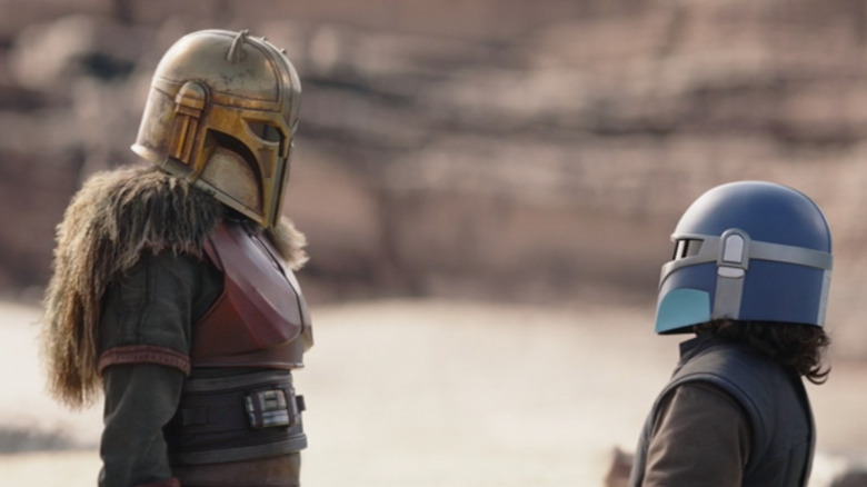 Emily Swallow and Wesley Kimmel in The Mandalorian