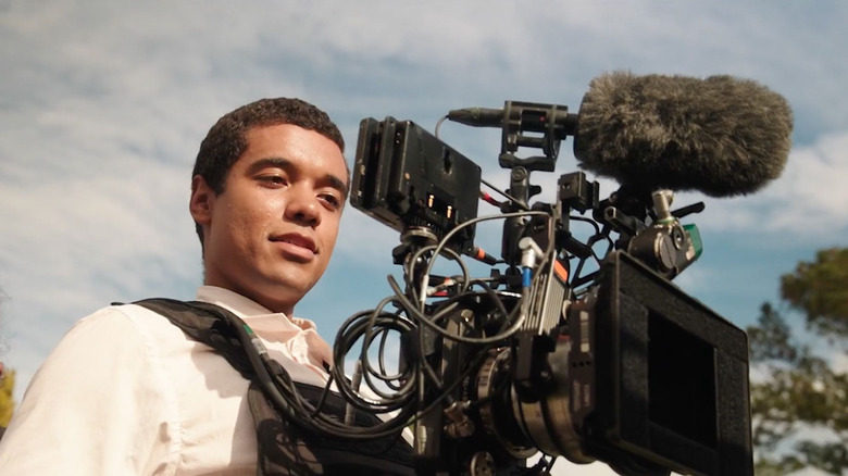 Actor Brandon Wilson wearing a camera while making Nickel Boys