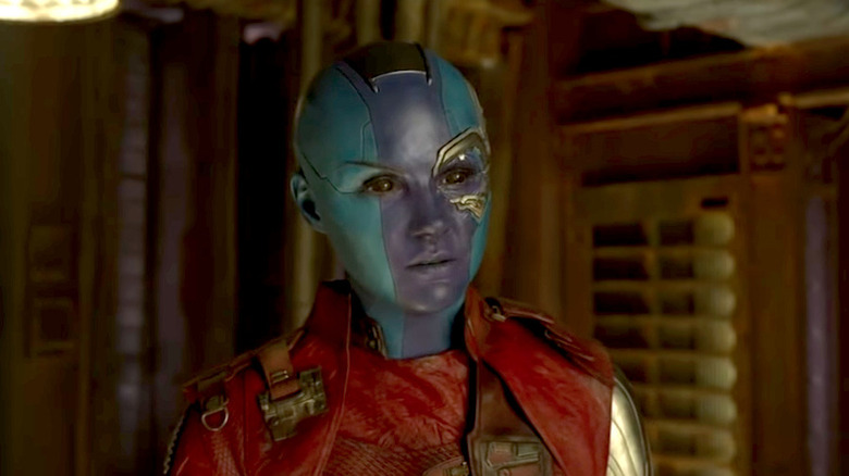 Karen Gillan as Nebula on spaceship