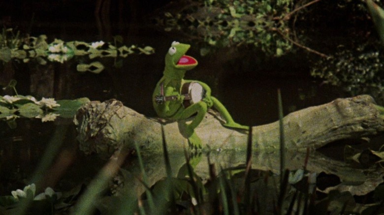 Kermit the Frog singing Rainbow Connection in The Muppet Movie