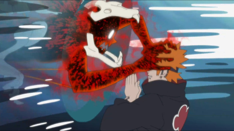 Naruto Shippuden possessed naruto grabs pain's head through water