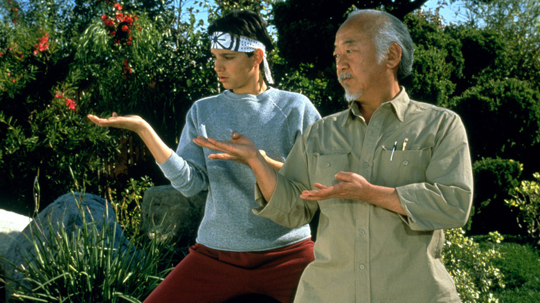 Ralph Macchio and Pat Morita in the original Karate Kid