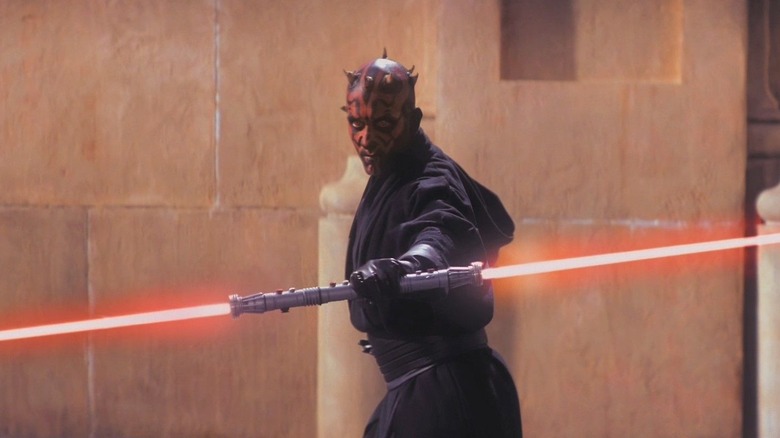 Darth Maul with his double-bladed light saber