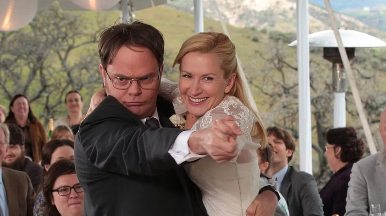 Dwight and Angela dancing at their wedding on The Office