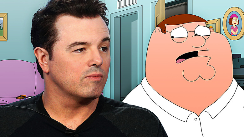 Seth MacFarlane and Peter Griffin looking shocked