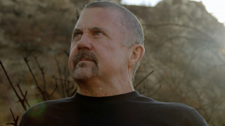 A hulking Kane Hodder looks skyward in To Hell and Back: The Kane Hodder Story