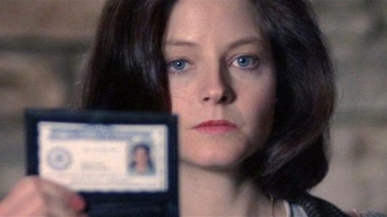 Clarice holding up her ID card in Silence of the Lambs