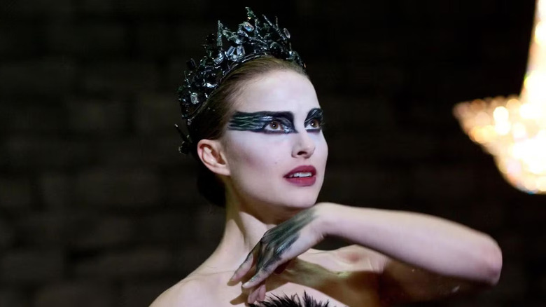 Nina dancing the role of Black Swan in Black Swan