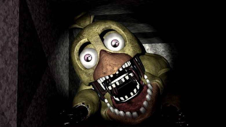 An evil animatronic in an airshaft