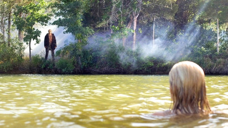 Jason Voorhees on the distant shore of Crystal Lake in Friday the 13th