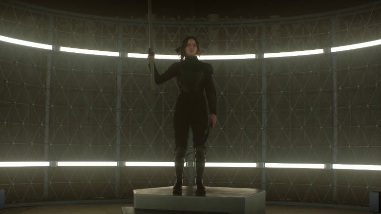 Katniss Everdeen posing for a propo