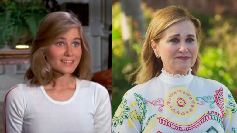 A side by side comparison shot of Maureen McCormick's Jennie Collins on the original Fantasy Island and her character Rosemarie from the Fantasy Island revival series