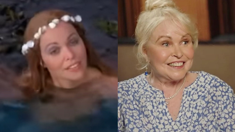 Michelle Phillips' Mermaid Princess Nyah in Fantasy Island and Michelle Phillips being interviewed in Echo in the Canyon