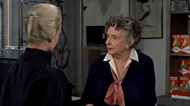 Tippi Hedren and Ruth McDevitt in The Birds