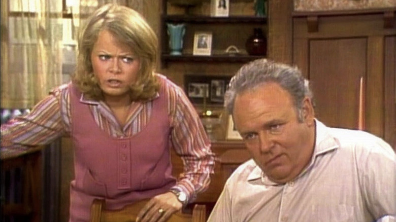 Sally Struthers' Gloria Stivic lecturing her father, Carroll O'Connor's Archie Bunker, on Archie Bunker's Place