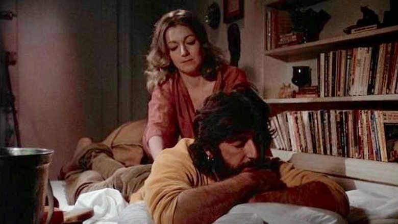 Barbara Eda Young's Laura giving Al Pacino's Frank a back massage in Serpico