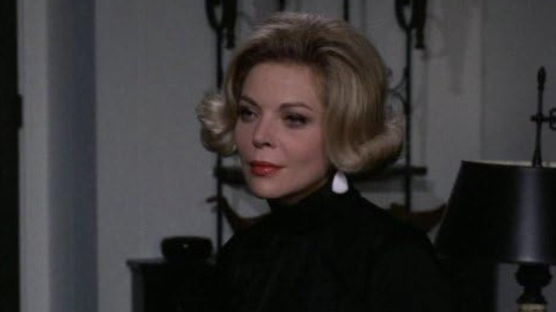 Barbara Bain as Cinnamon, wearing a black turtleneck in Mission: Impossible