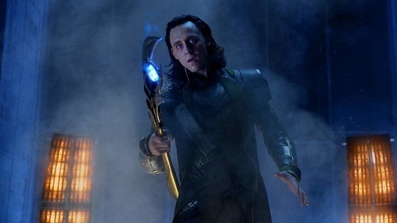 Loki wields the Mind Stone spear